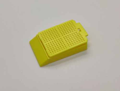 [GEN-GS-1091Y] plastic biopsy tissue cassettes with removable lid 30 angled face large writing area yellow 